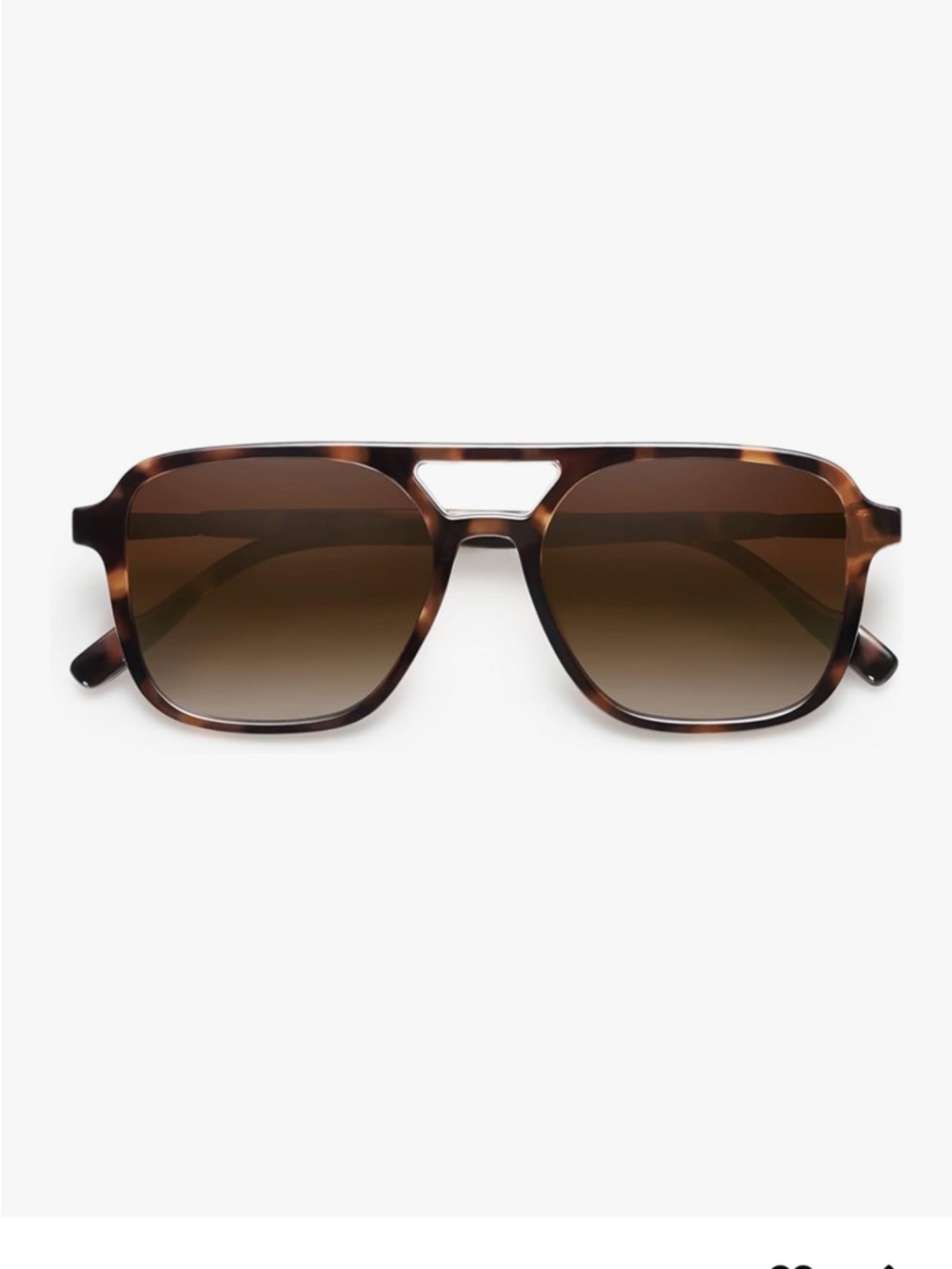 Tortoiseshell Square Aviator Sunglasses - Brown Lenses